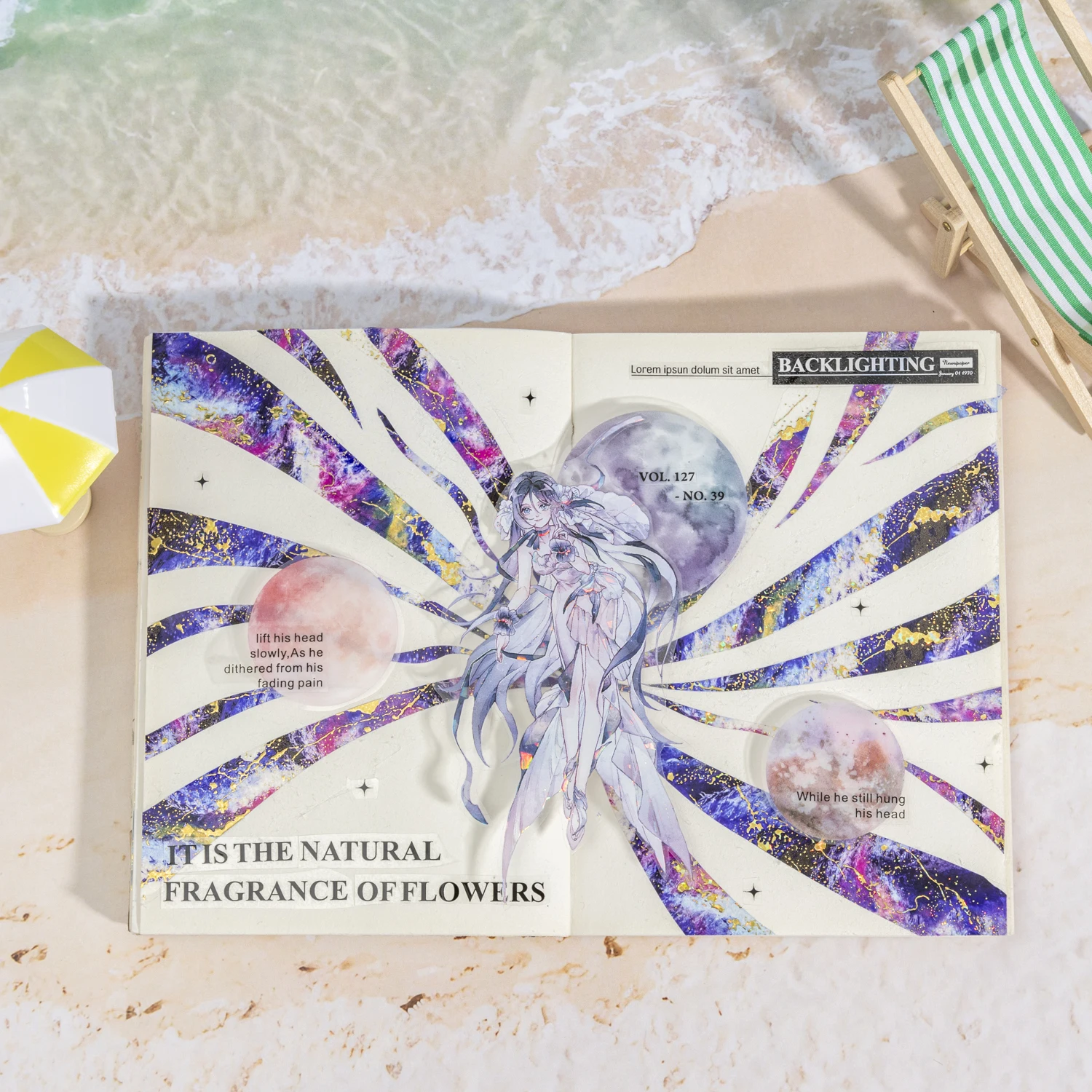 Серия The Wind Blows Over The Waves, винтажная ПЭТ-лента с пятнами и пейзажем, креативный материал для журнала «сделай сам», канцелярские принадлежности для коллажа