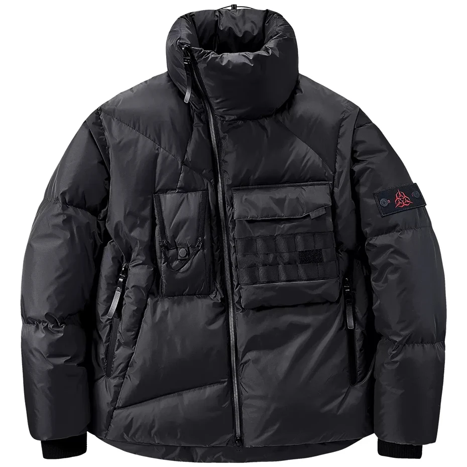 Winter Down Jacket Men Techwear Cargo Down Coat Fashion Casual Thick Jackets Male Tactical Function