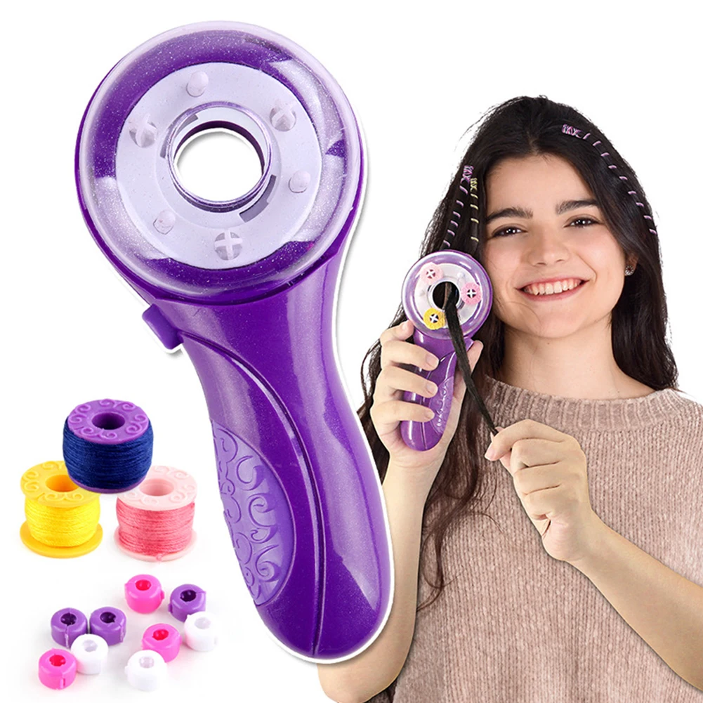 

Hair Braider Machine Automatic Hair Braider Salon with Hair Hook Rubber Band Electric Hair Braider Funny Gift for Teen Girls