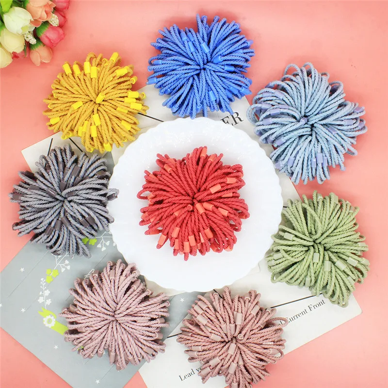 100Pcs/Lot DIY Girls Hair Accessories Thread Small Rubber Elastic Hair Bands Fashion Head Jewelry Children Candy Color Headdress