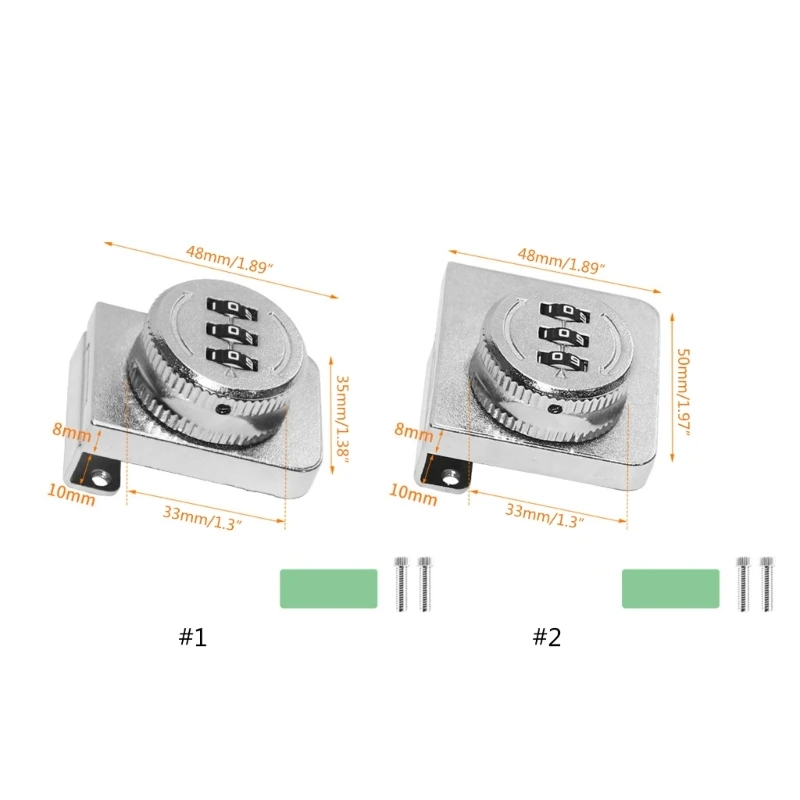 Glass Showcase Lock 3Digit Combination Lock Cabinet Password Lock Aluminum Alloy File Cabinet Lock AntiTheft Drawer Lock