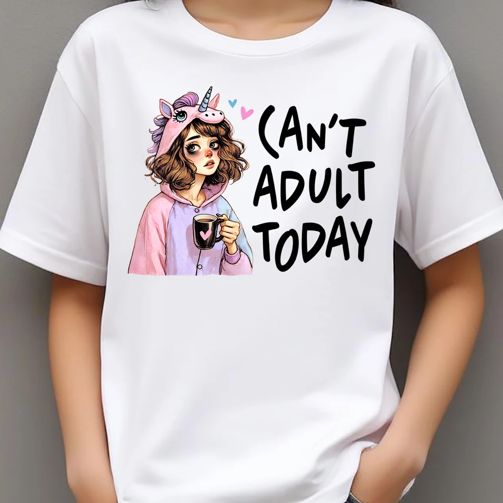 CAN'T ADULT TODAY Lovely Unicorn Girl Heat Transfer Patches For Clothes DIY A-Level Washable T-shirts Iron-on Thermal Stickers