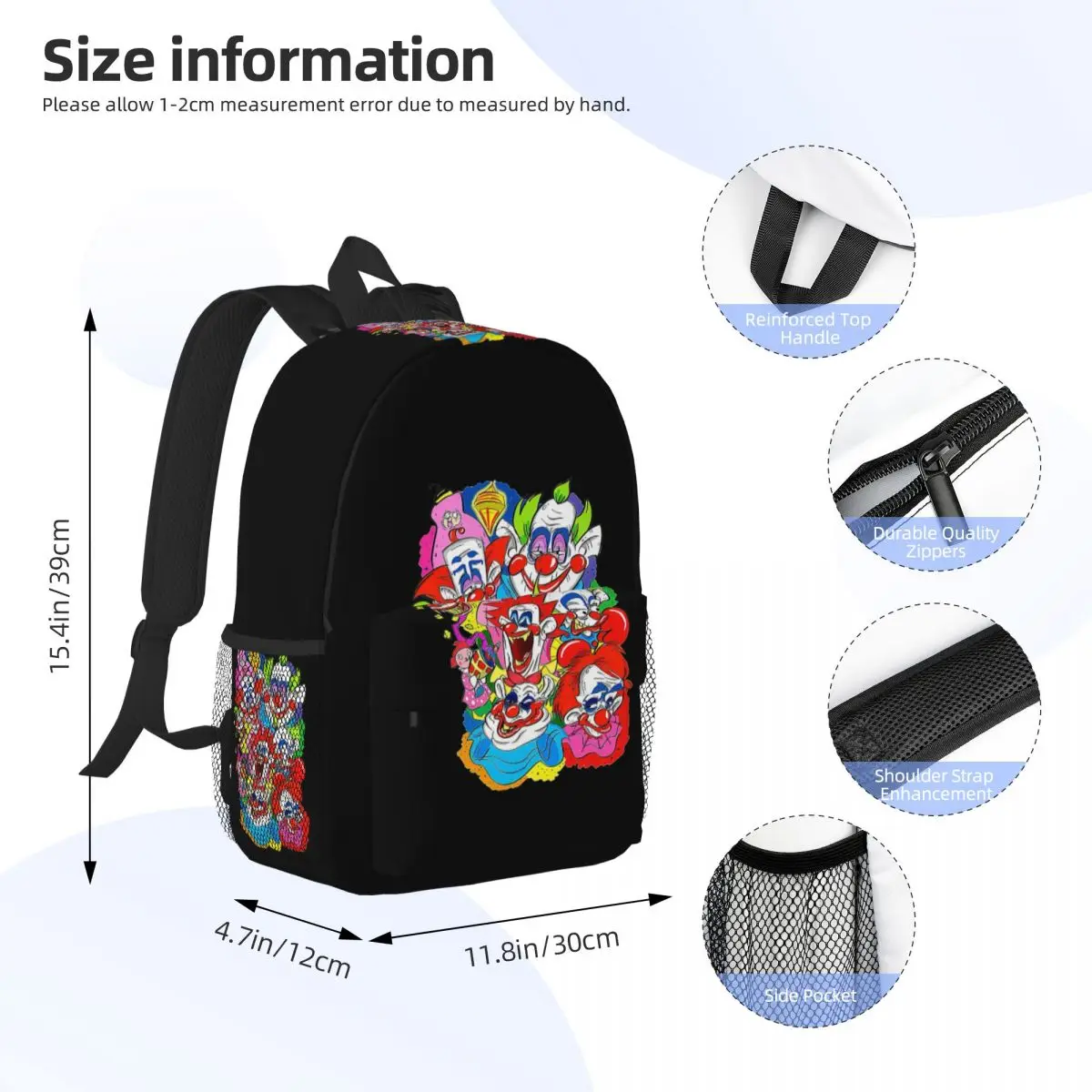 Killer Klowns From Outer Space Backpack Student BookBag Children School Bag Computer Shoulder Bags for Men Women