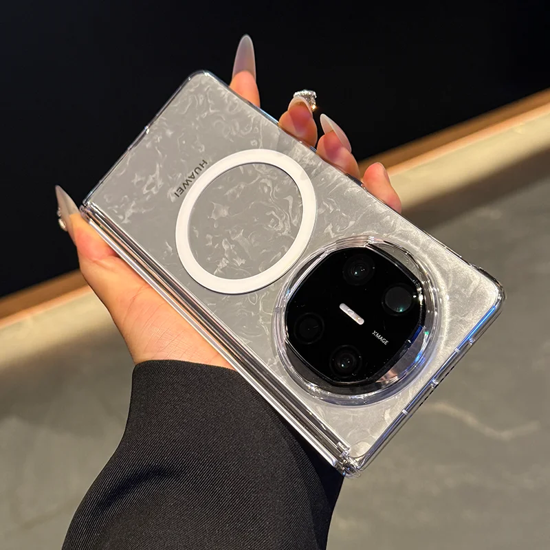 

For Huawei Mate x6 transparent flip cover with magnetic anti-drop and anti-fingerprint phone case