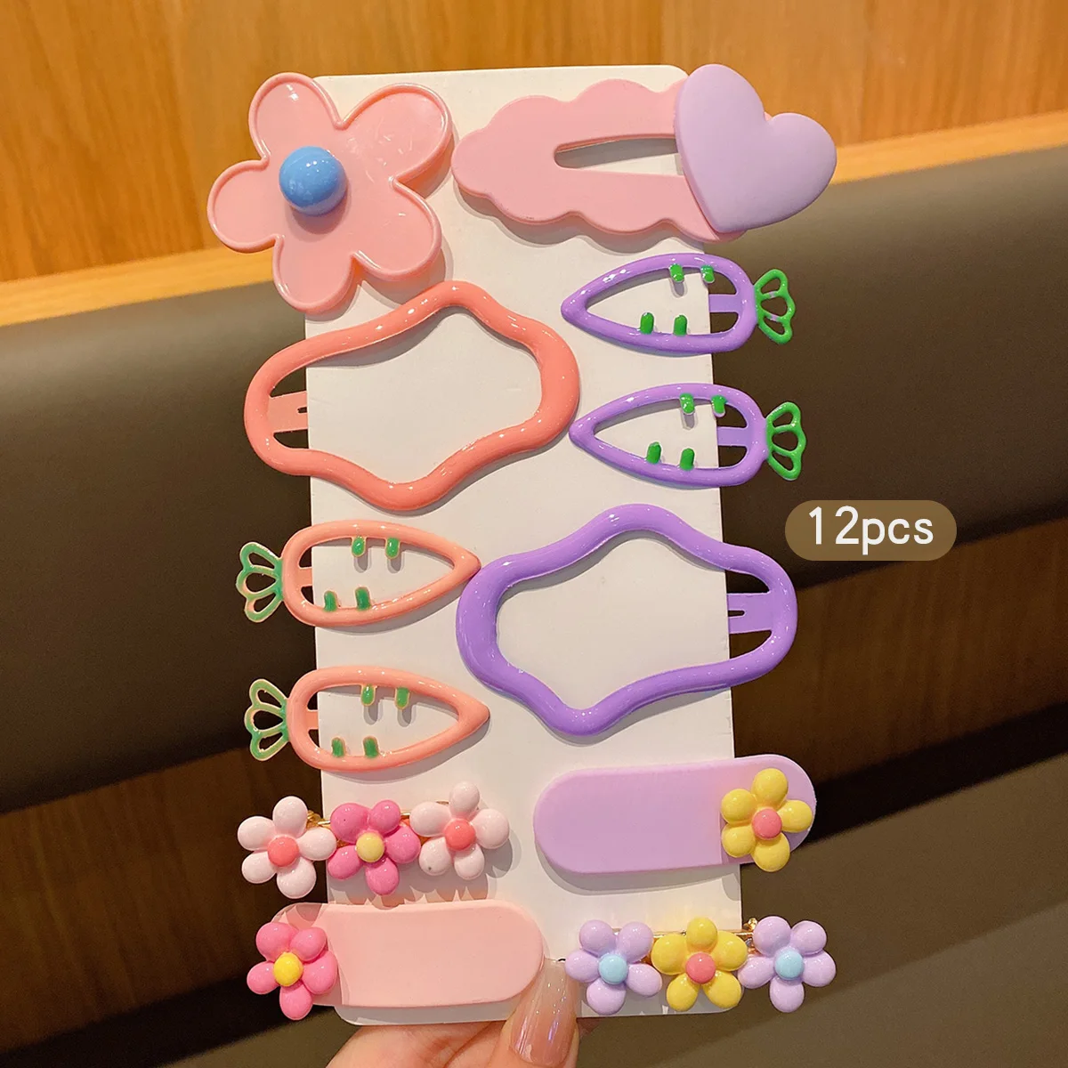 12 sweet and colorful hair clips, Korean version BB clip, suitable for daily use as hair accessories image 5