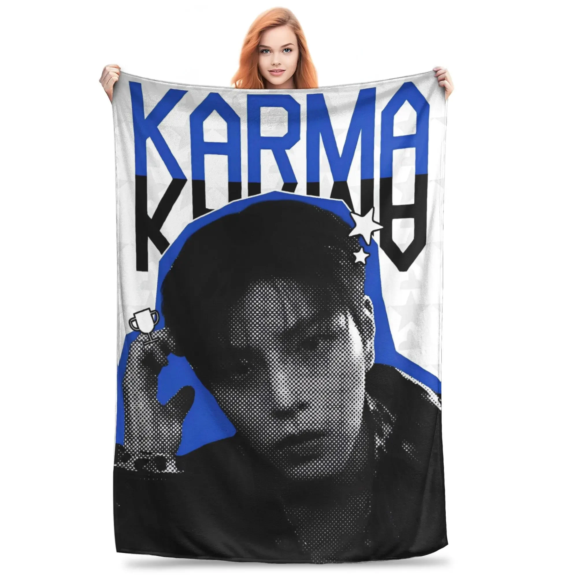 

Kpop KARMA Album Soft Plush Throw Blanket for Kids Adults Comfortable Flannel Bedspread for Couch Chair Bed Home Cozy Decor