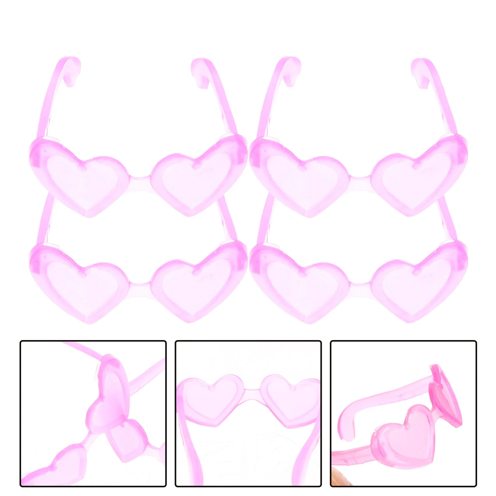 

100 Pcs Heart Glasses Pink Mini Eye for Dolls Sunglasses Gnomes Bulk