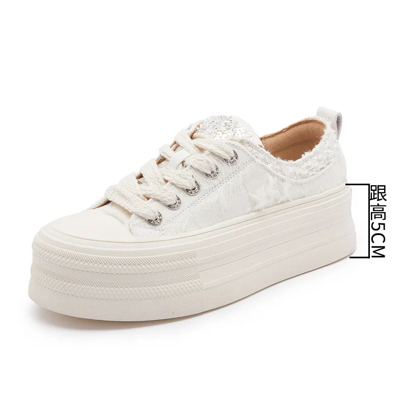 

Women White Shoes Height Increasing Sneakers Do Old Chunky Heel Casual Shoes