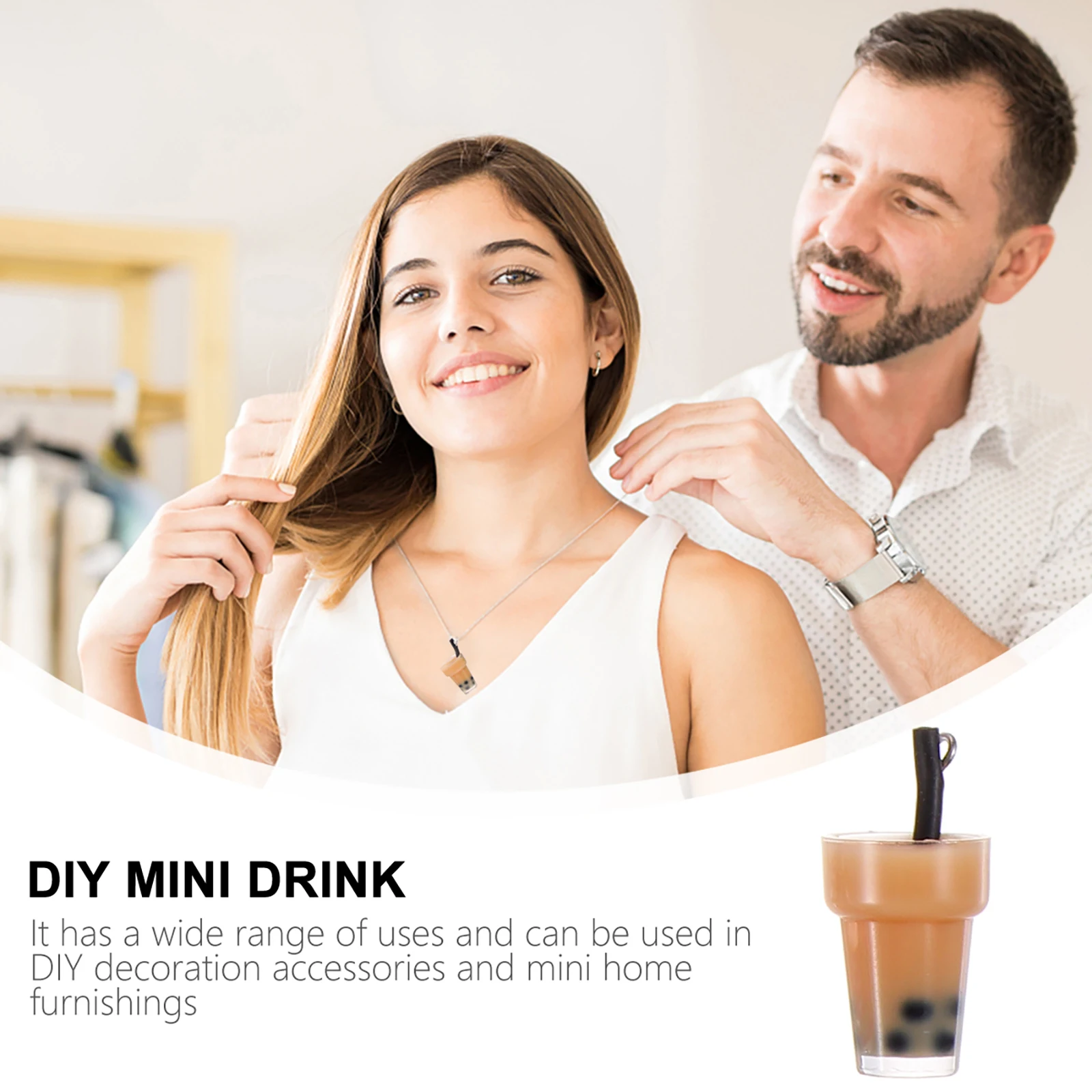 

20 Pcs Artificial Milk Tea Model Realistic Drink Pendant Resin DIY Decor Accessories Mini House Props Plaything Simulated