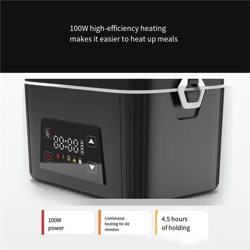 AB46-Heated Electric-Lunch Box Cordless, 12000Mah Rechargeable XL 6.3 Cup For Adults Self-Heating Design Eu Plug