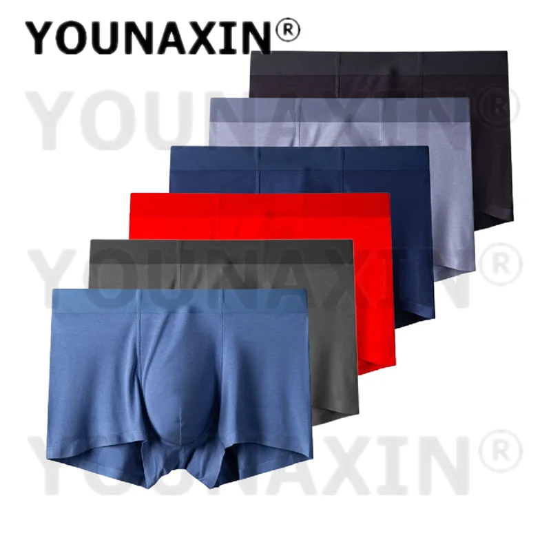 YOUNAXIN 6 Pieces Big Size Underwear For Men Breathable Antibacterial Large Undies Oversized Boxer XL 2XL 3XL 4XL 5XL 6XL