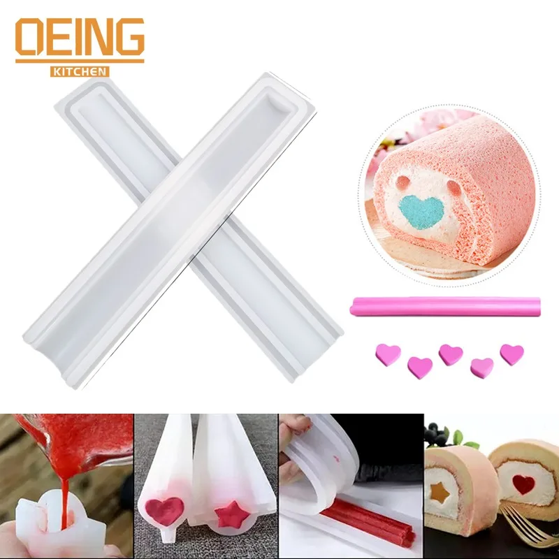 

Heart-Shaped Sandwich Mousse Silicone Mold for Christmas DIY Buche Chocolate Cake Jelly Fondant Pastry Decoration Bakeware