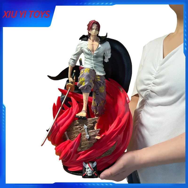 

36 см цельная аниме-фигурка Gk Red Haired Shanks Four Emperor Knife Pulling Scene ПВХ Модель Подвеска Статуя Игрушка Куклы Детский подарок