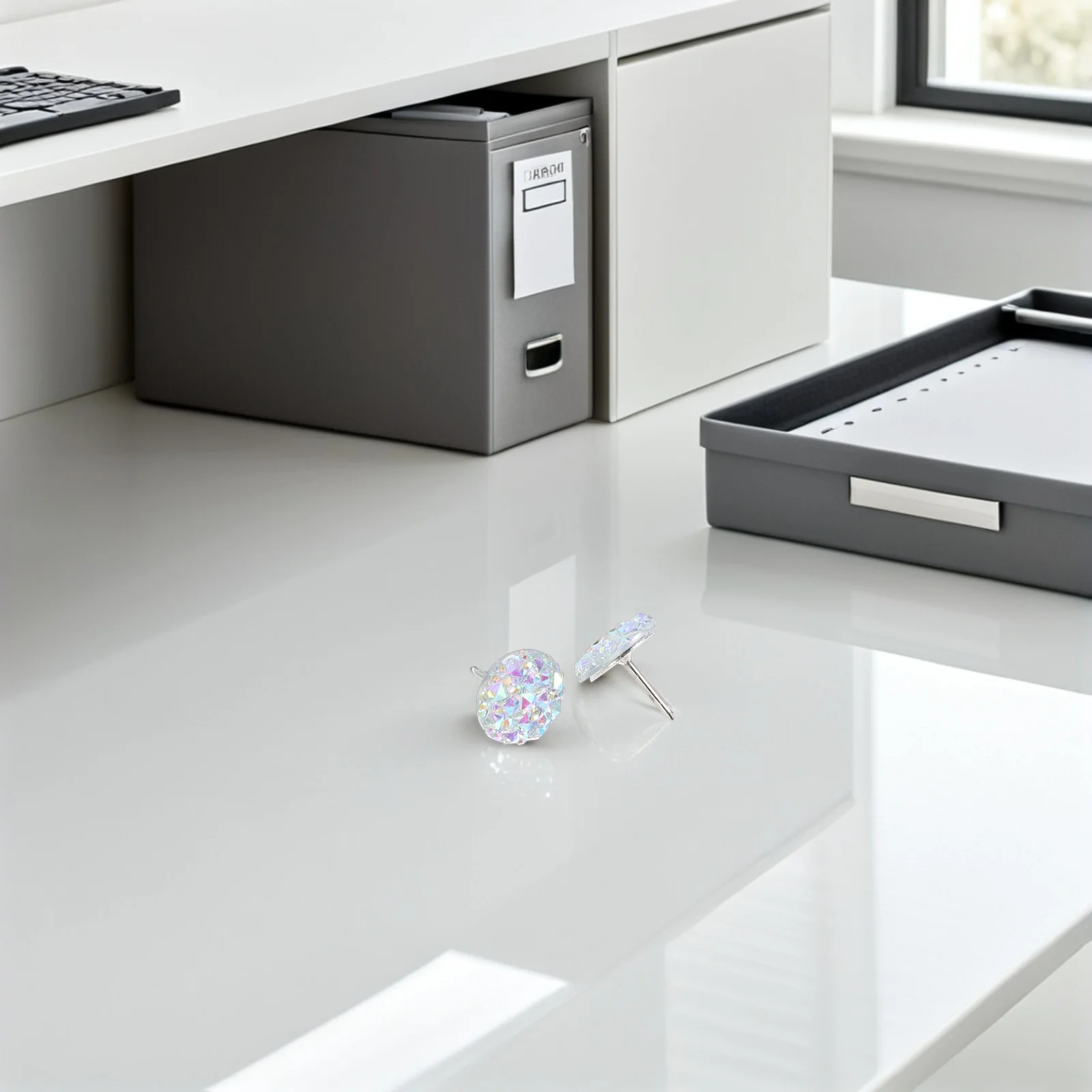 

50Pcs Rhinestone Resin Thumb Tacks Decorative Push Pins for Bulletin Board Cork Board Office File Map Pins Office Desk Decor