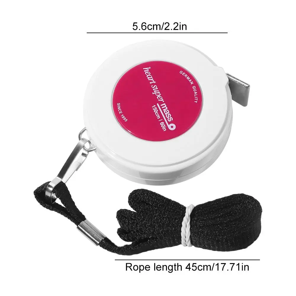 Sentimeter Inci Gantungan Kunci Pita Pengukur Penggaris Kain Lembut Skala Ganda Dapat Ditarik Penggaris Plastik Halus Dapat Ditarik