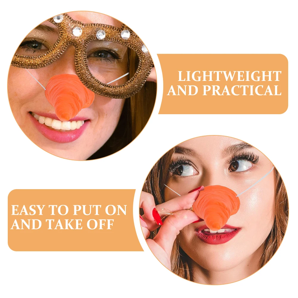 5 個の偽ニンジン鼻小道具雪だるまの仮装クリスマス冬祭りの装飾 DIY クラフトパーティー雰囲気エンハンサー