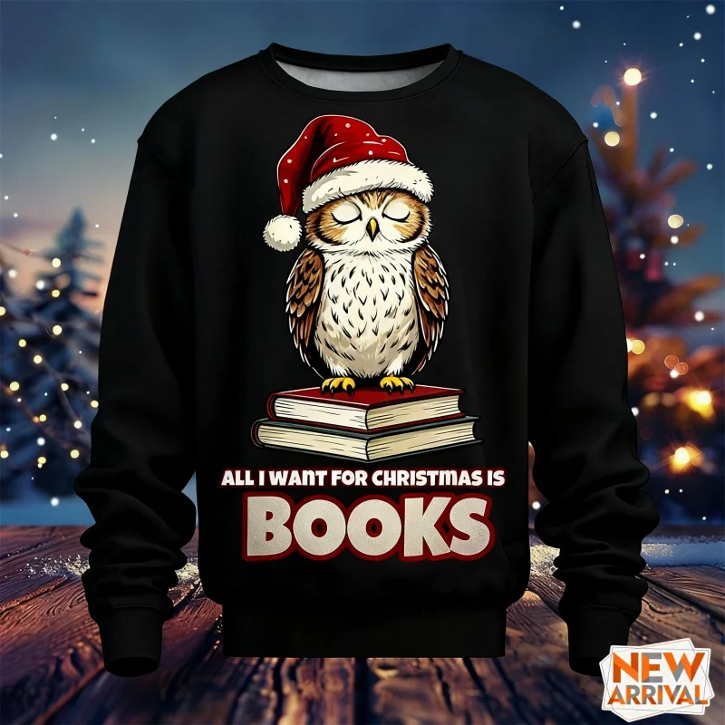 ثلاثية الأبعاد طباعة عيد الميلاد احتفالي البلوز للرجال النساء لطيف الحيوان نمط هوديي عادية كم طويل البلوفرات الجولة الرقبة هوديس #5