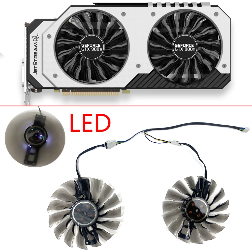 

Original Cooling 95MM 4PIN GAA8S2H GTX980 TI GPU FAN For Palit GTX1080 ti GTX1070 Jetstream GTX980 Cooling Fans Replacement