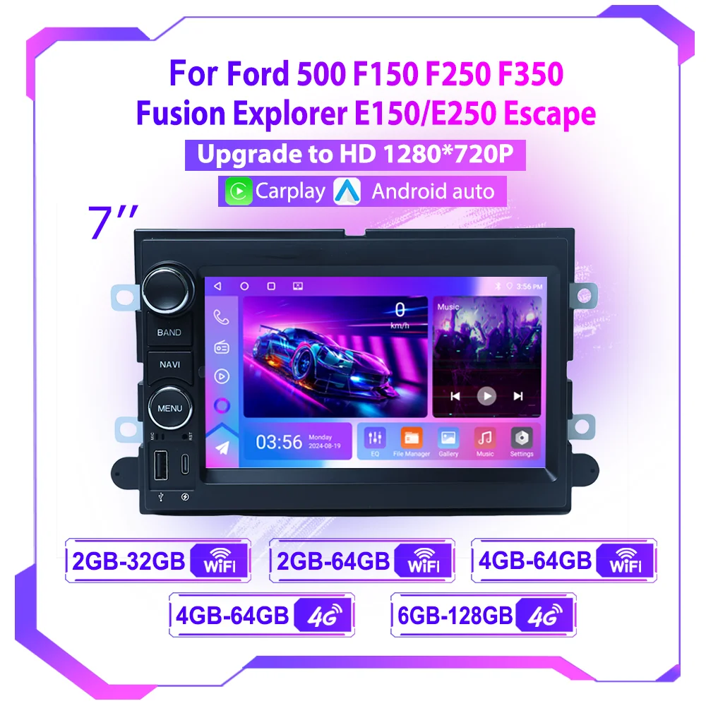 Android Radio For Ford F150 F250 F350 Fusion Mustang Explorer Edge Focus Multimedia Player 7