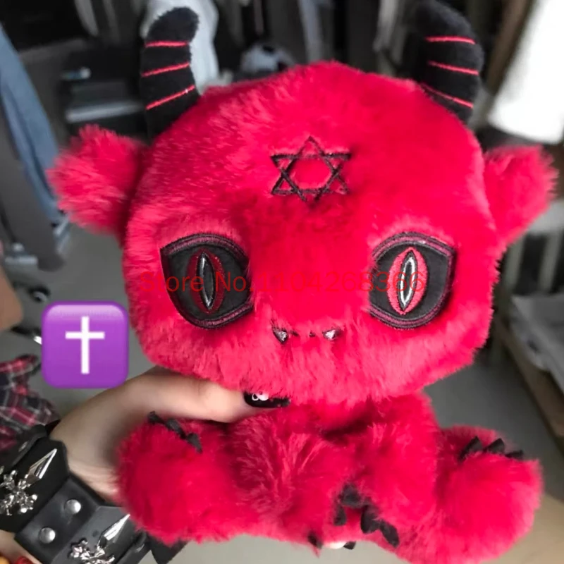 Original Blue Plush Doll Alice Dark Gothic Subculture Grim Reaper Devil Stuffed Toy Niche Cartoon Collectible Goth Fans Gifts