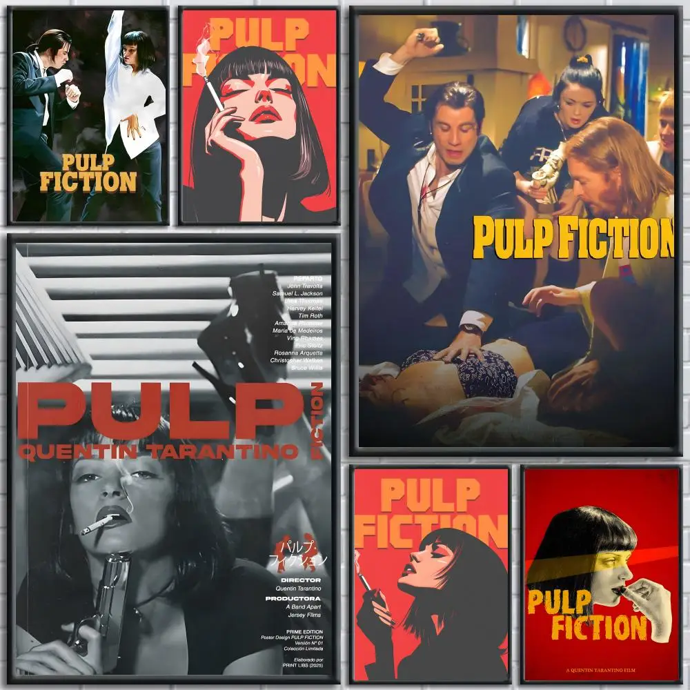 

Classic Movie P-Pulp Fiction Poster Trendy And Easy-to-Apply Wall Art Stickers For Home Decor And Dorm Room Walls