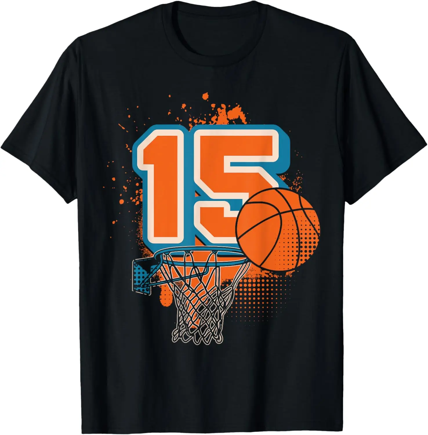 15th Birthday Boy Basketball Player Basketball 15 Years Old T-Shirt