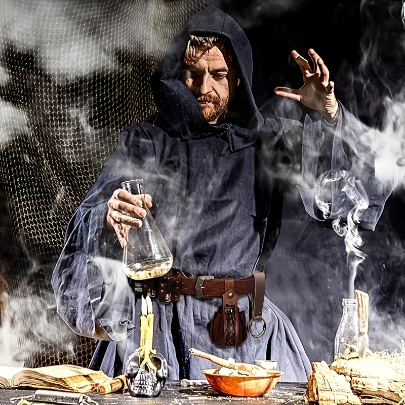 مجموعة حزام من الجلد الاصطناعي الفايكنج من القرون الوسطى مكونة من 5 قطع مع زجاجة جرعة، محفظة عملات معدنية عصرية محمولة على الطراز الاسكندنافي، ملحقات حقيبة خصر لتسلق الجبال، مناسبة لعيد الشكر وعيد الميلاد وعطلات الهالوين