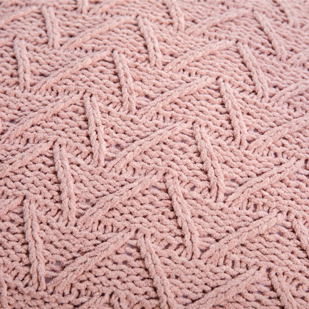 

1Pcs Pillow Slip Chenille Polyester Square Pillow Cover Nordic Design Tassel Trim for Living Room Bedroom Window Seat Pink