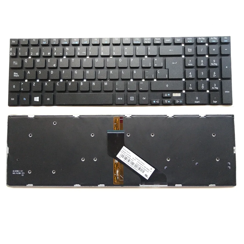 Teclado retroiluminado espanhol para Acer Aspire 5830 5830G 5830T V3 V3-571 V3-531 V5-561G V3-771 V3-771G Q5WV1