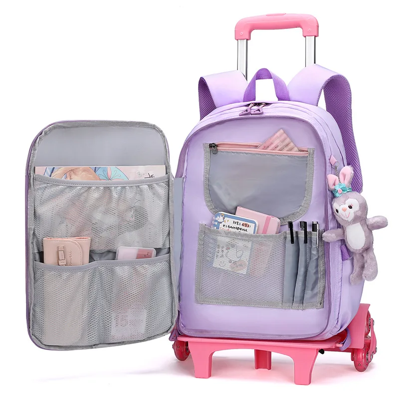 Children Wheels School Bags For Girls Kids Backpacks With Wheel Trolley Luggage Wheeled backpack Backbag Schoolbags sac Mochila