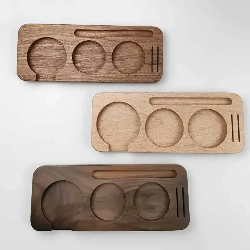 Exceptional High-Quality Durable Wooden Base Espresso Coffee Accessories Set - Perfect Utensils for Brewing Delicious Espresso -