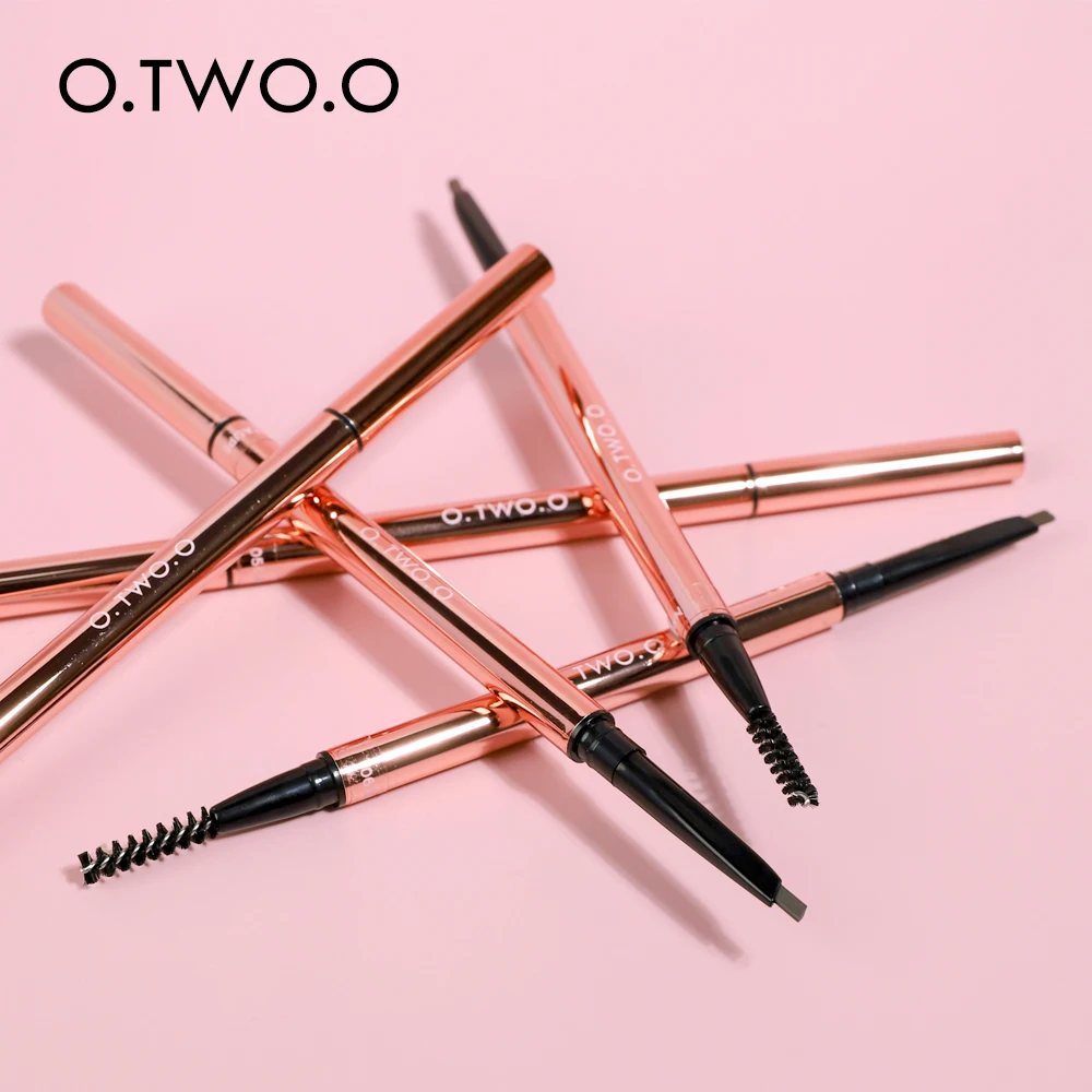 O.TWO.O ดินสอเขียนคิ้วกันน้ําธรรมชาติ Long Lasting Smooth เติม Fluff Blendable Shaping สูง Pigment Brow ดินสอแต่งหน้า
