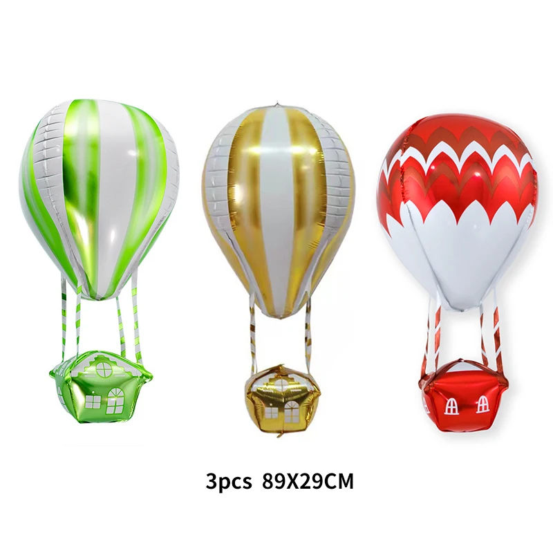 1Pcs 4D Colorful Aluminum Film Hot Air Balloon Baby Shower Decor Helium Balloon Wedding Decoration Kids Birthday Party Supplies