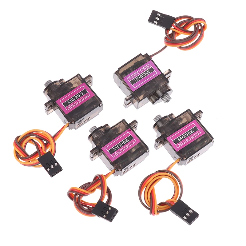 MG90S Servo 1/2/4/10/20/50 Pcs All Metal Gear 9g SG90 Upgraded Version For Helicopter Boat Car Mini Servos