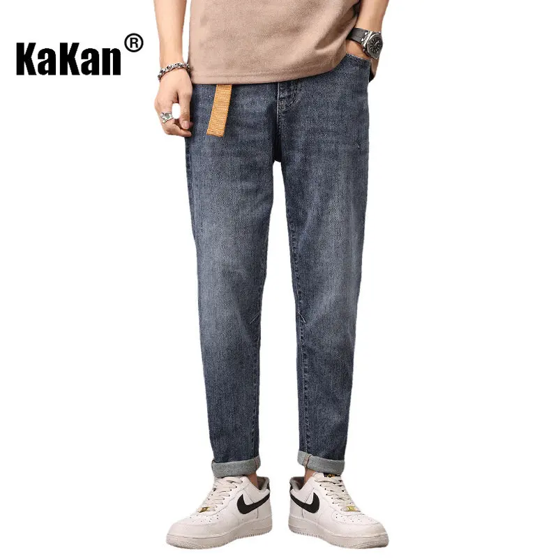 Kakan – Europäische und amerikanische gerade lässige blaue Jeans, Frühlings- und Sommer-Neue Micro-Span-Jugendjeans für Herren K023-180