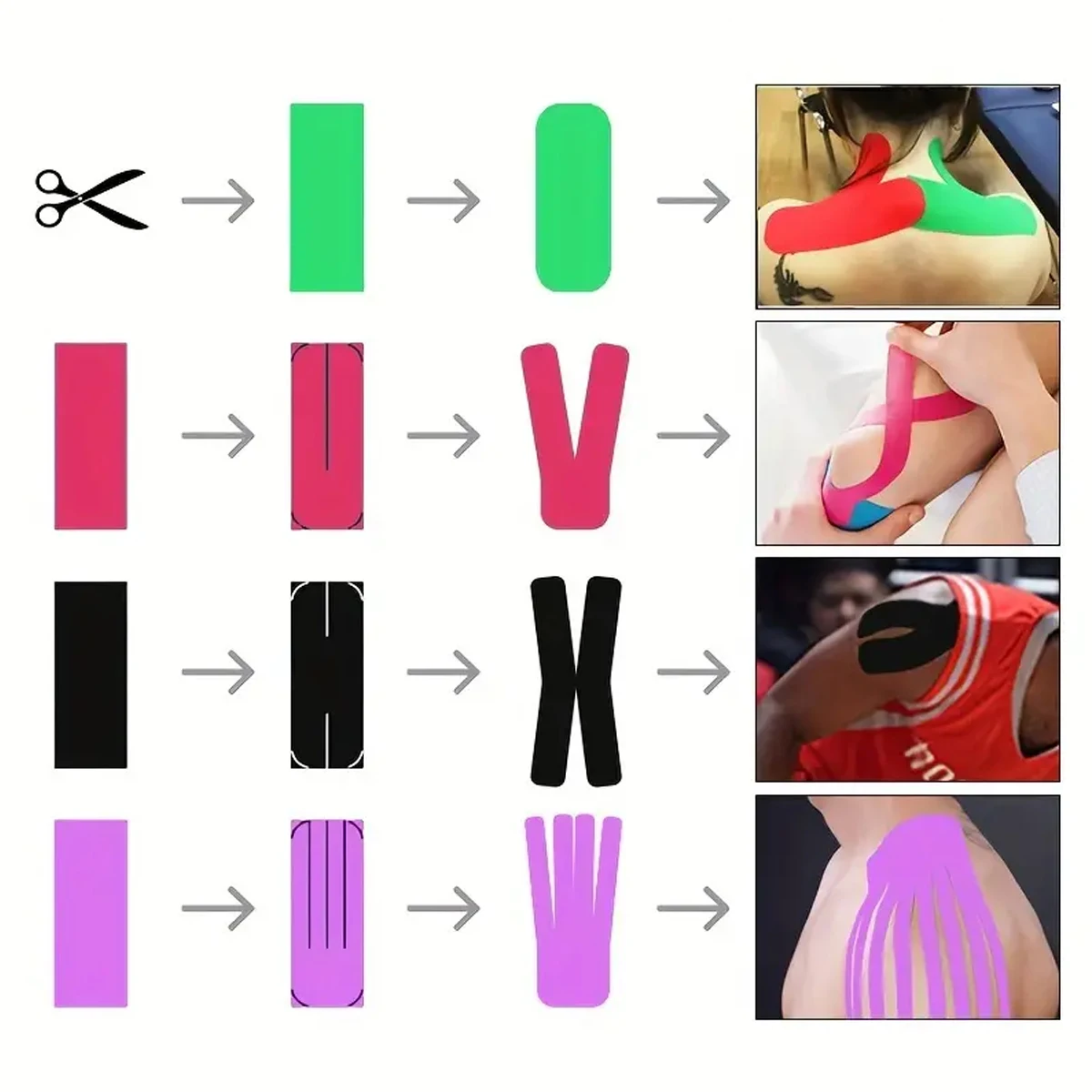 Waterproof Kinesiology Sports Tape – Elastic Athletic Muscle Support & Pain Relief Bandage 4