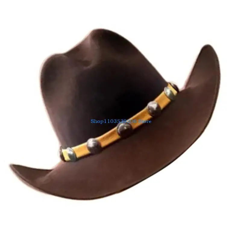 

400A Fashionable Western Hat with Belt Buckle New British Hat Casual Stylish Hat