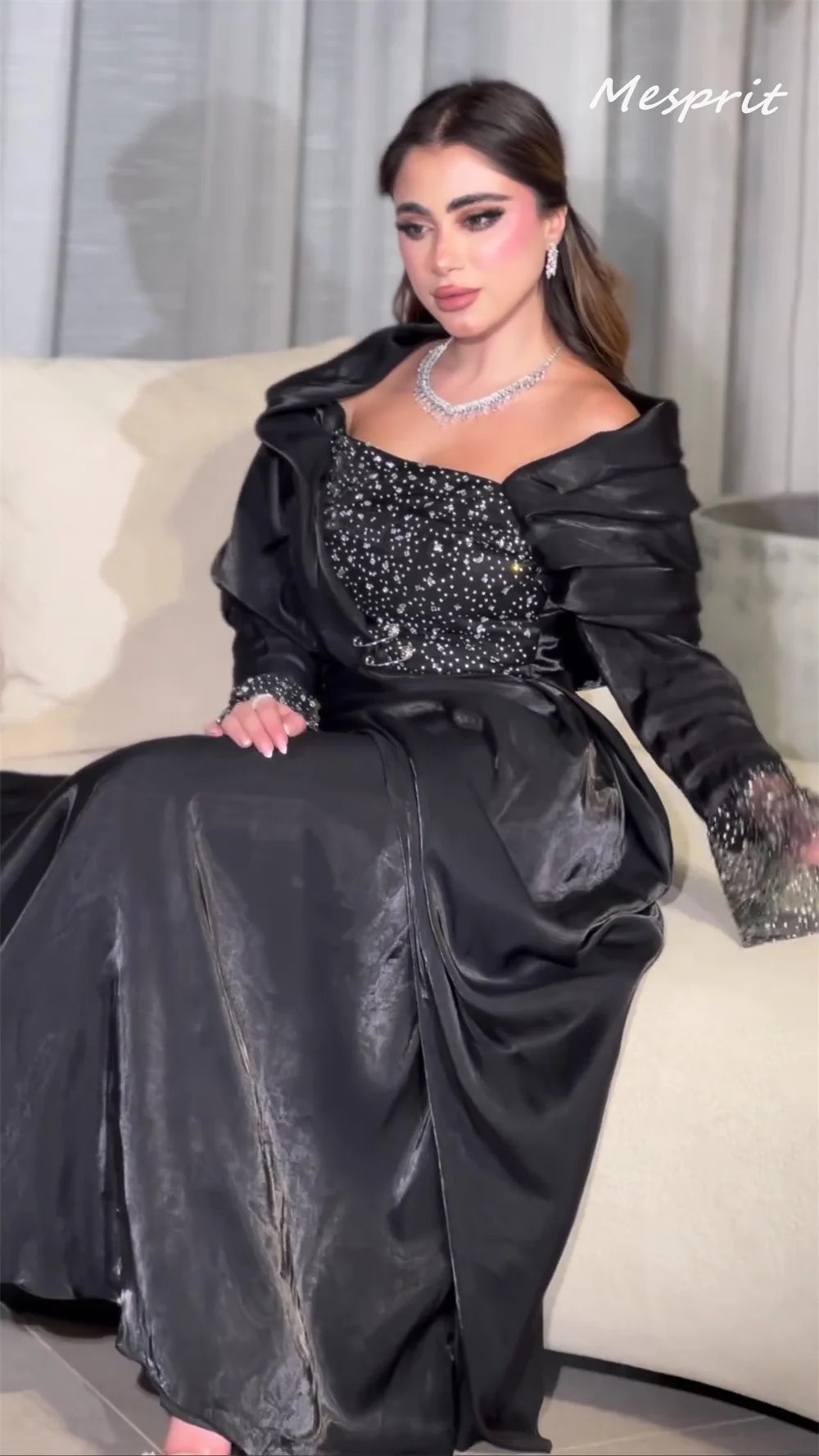 Ball alta qualità porecaratteristica a-line Anke lunghezza abito strass drappeggiato Chiffon personalizzato Arabia saudita es