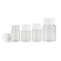 100PCS X 15ml 20ml 30ml 60ml Clear PET Seal Plastic Empty Liquid Bottles Vial Reagent Sample Container Plastic Cap with Gasket