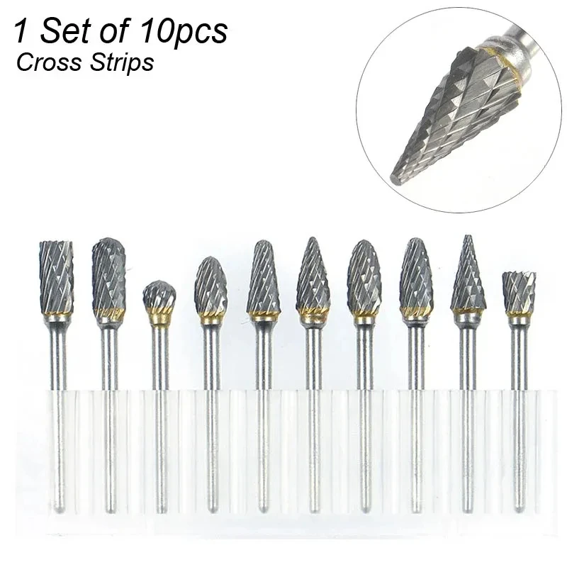 1/8-Zoll-Schaft, 1/4-Zoll-Kopflänge, Wolframstahl-Fräser-Set für Holzbearbeitung, Bohren, Metallgravur, Polieren – Detail 4