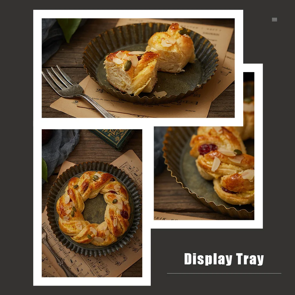 

Retro Jewelry Tray Iron Art Storage Plate for Fruit Bread Snack Organizer Kitchen Dining Room Bathroom Vanity Decor