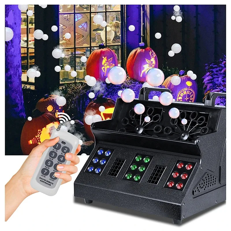 

18pcs*3W RGB Colorful LED Fog Bubble Machine for Wedding Celebration Party Activities 1500W Smoke Bubble Machine