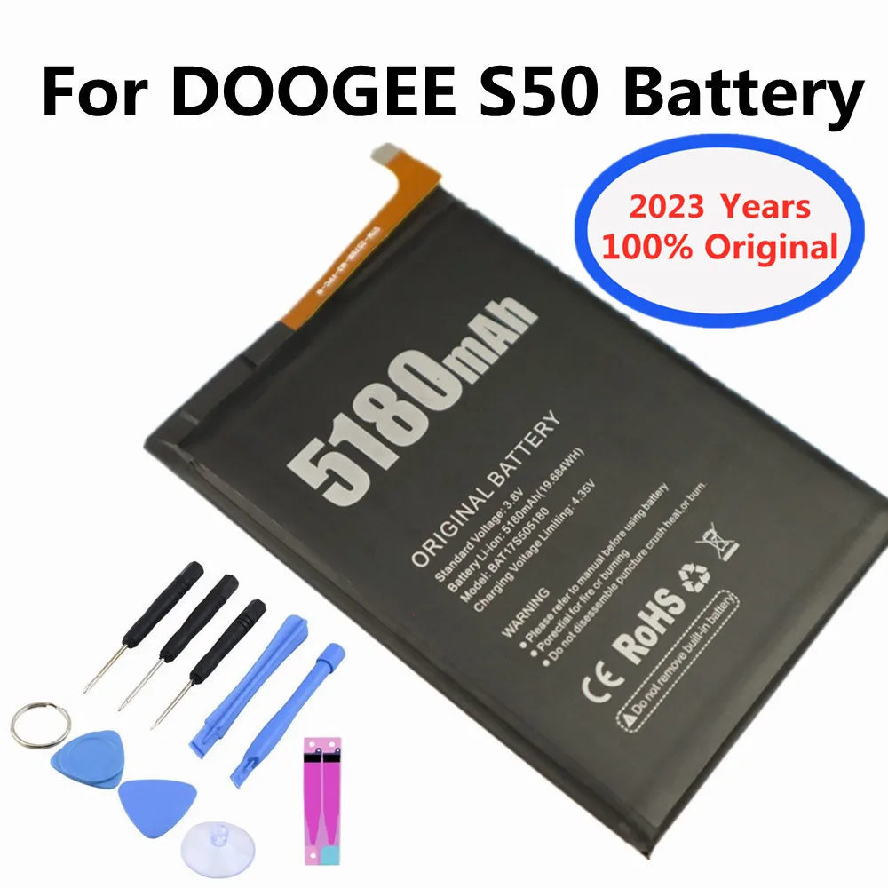 

2023 Years High Quality BAT17S505180 S50 Battery For DOOGEE S50 Mobile Phone 5180mAh Replacement Battery Bateria + Free Tools