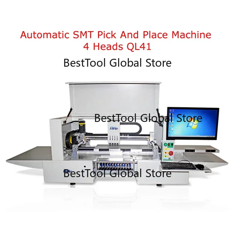 Automatic SMT Machine Pick And Place Machine 4 Heads With Cameras Visual System For LED PCB BGA Production Line