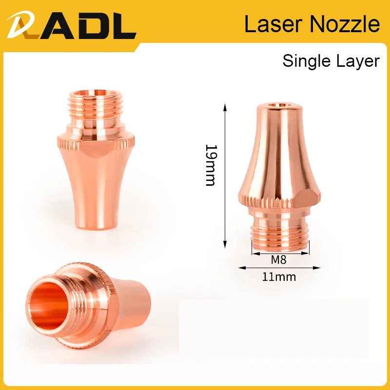 ADL 10pcs/lot Single&Double Layer BOCI Laser Nozzle M8 H19 Fiber Laser Tube Machine Using 3D Cutting Cypcut High Power Source
