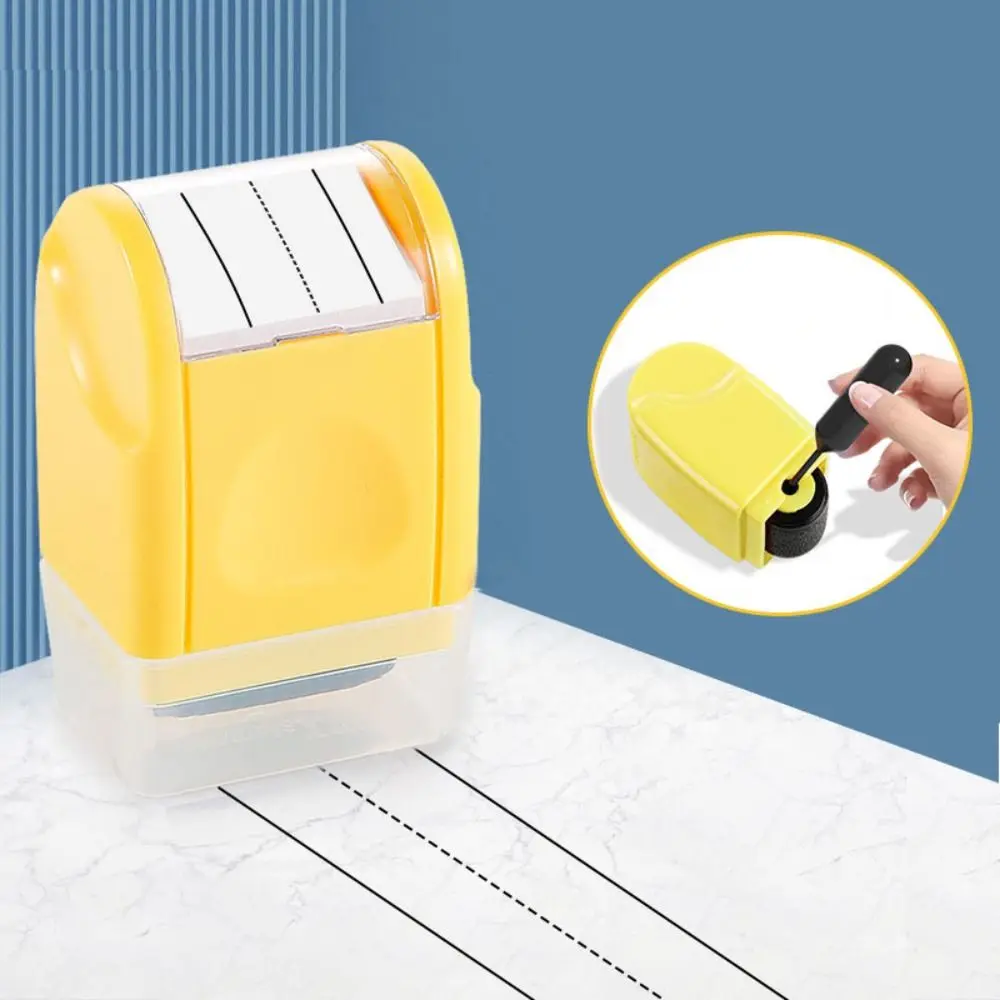 Efficient Dashed Handwriting Lines Stamp Plastic Clear Line Rolling Roller Ink Add Design Portable Self Inking Stamp Students