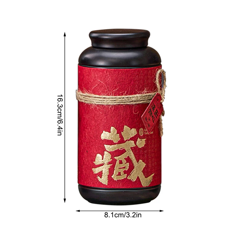 Chinese Tinplate Tea Storage Jar Small Sealed Portable Storage Jar Tea Container Wrought Iron General Tea Jar Outdoor Tableware