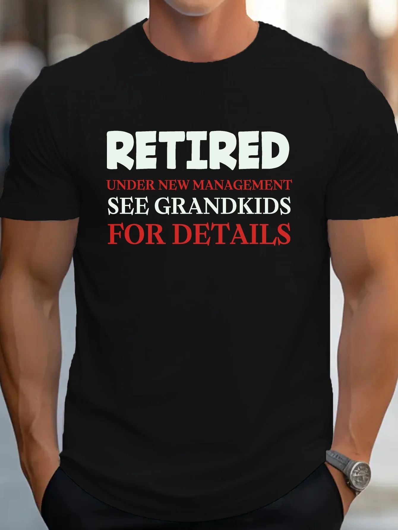 Retirement New Management Men's T-Shirt - Casual Crew Neck Short Sleeve, Breathable Fiber, Summer Fashion Top
