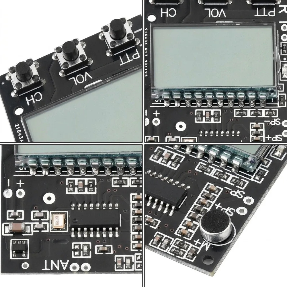 For DIY Projects LCD Display Board Audio Transceiver Module Black Real Time LCD Display Module 7 Selectable Channels
