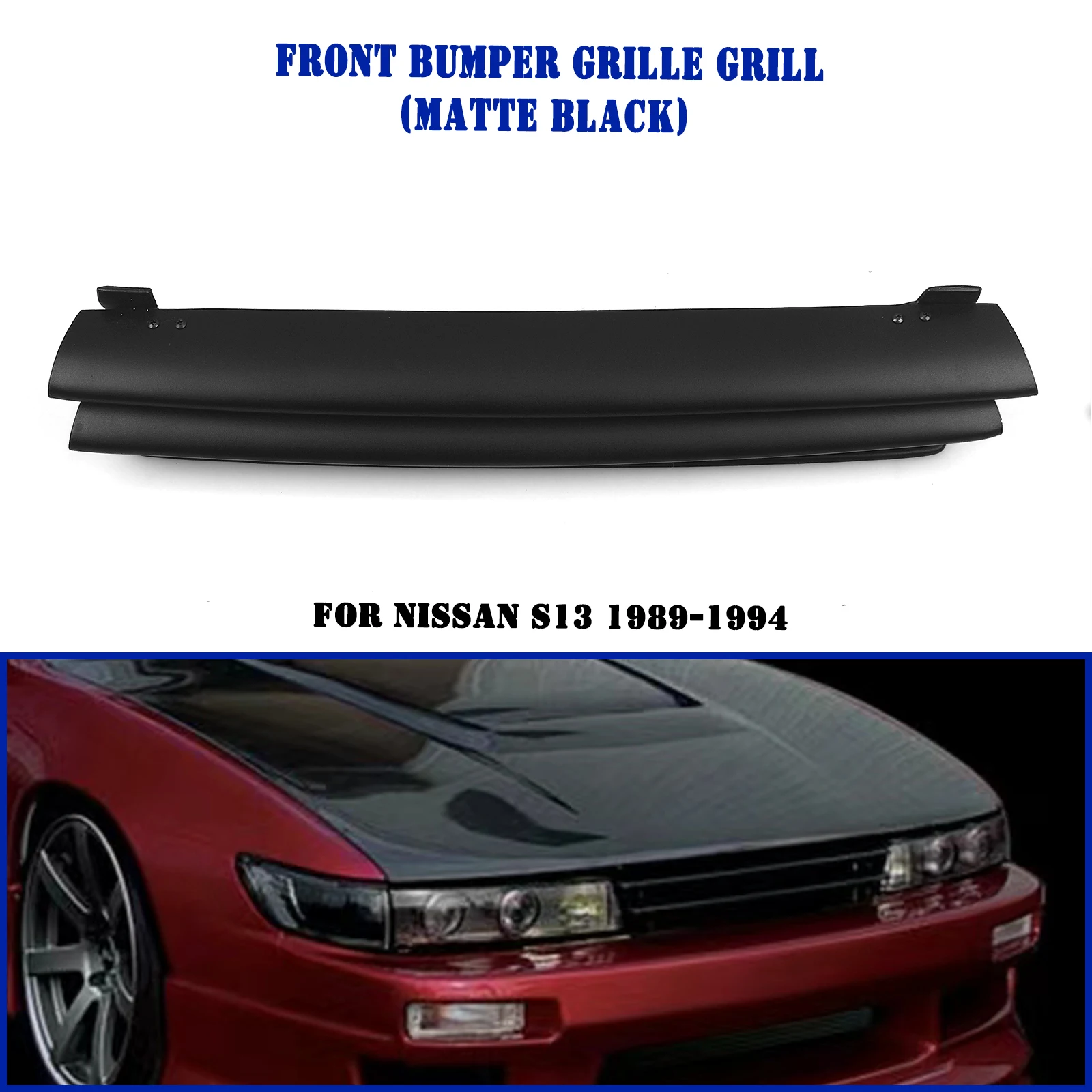 Car Front Bmuper Mesh Grill Cover For Nissan S13 Silvia 1989-1994